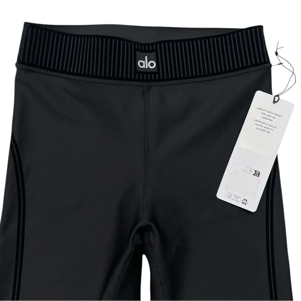 NWT Alo Yoga Airlift High Waist 7/8 Line Up Legging size Small in Black - Picture 5 of 8